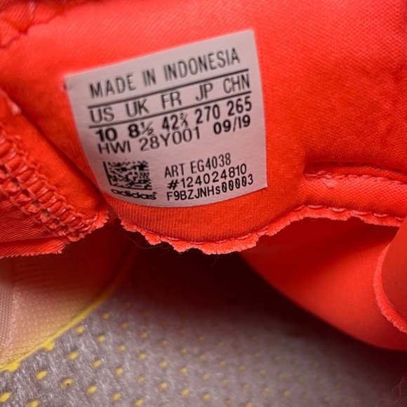 Adidas SIZE 10 Womens Kaptir X Signal Coral Orange Cloudfoam Sneakers - Picture 7 of 10